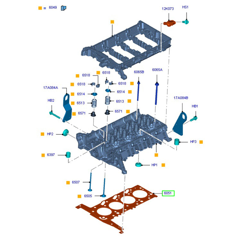 Head Gasket 2 Hole / 2 Notch to suit 2.2L VM / VO RWD 155PSFord Transit / Ranger BK3Q6051B1C / 1776501