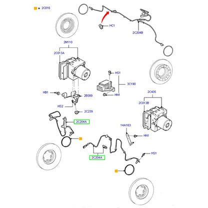 Genuine Front ABS Wheel Sensor / Wheel Speed Sensor L/H or R/H suits VM Ford Transit 6C112B372AC / 178575353