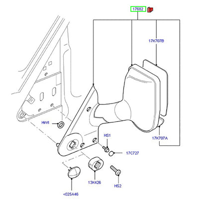 Genuine Passenger Side Short Arm Complete Mirror to suit VM Ford Transit YC1517K741AA / 1786648