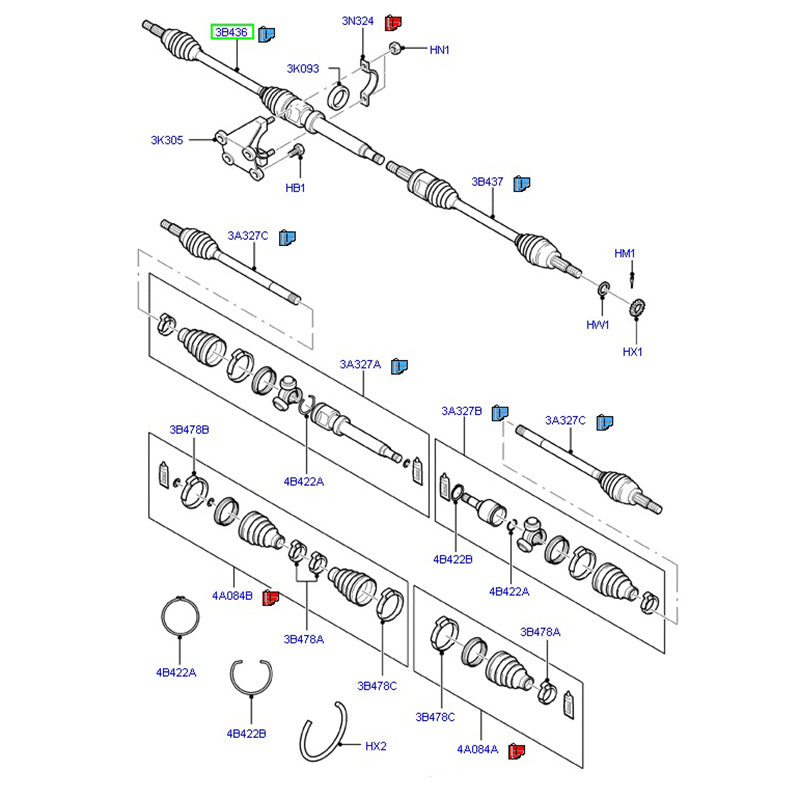 Genuine R/H Drive Shaft to suit 2.2L FWD VM Ford Transit 1793821 / CC113B436BB