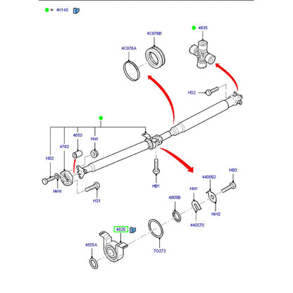 Tail Shaft Mount / Carrier Bearing 30mm to Suit VH / VJ / VM / VO Transit Vans CC114826AA / 1810012