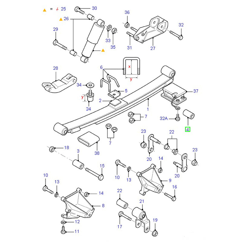 Rear Spring - Rear Bush to suit VG Ford Transit 92VB5719AA  / 1812966