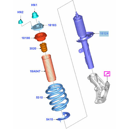 Genuine Front Shock Absorber to suit FWD / RWD VO Ford Transit BK3118045HC / 1843158