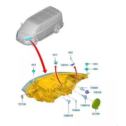 Genuine Front Headlamp / Headlight R/H / Driver Side to suit VN Custom Ford Transit BK2113W029/ 1866473