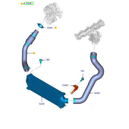 Genuine Turbo to Intercooler Hose to suit 2.2L VM / VO Ford Transit CC116C646BL / 2019953