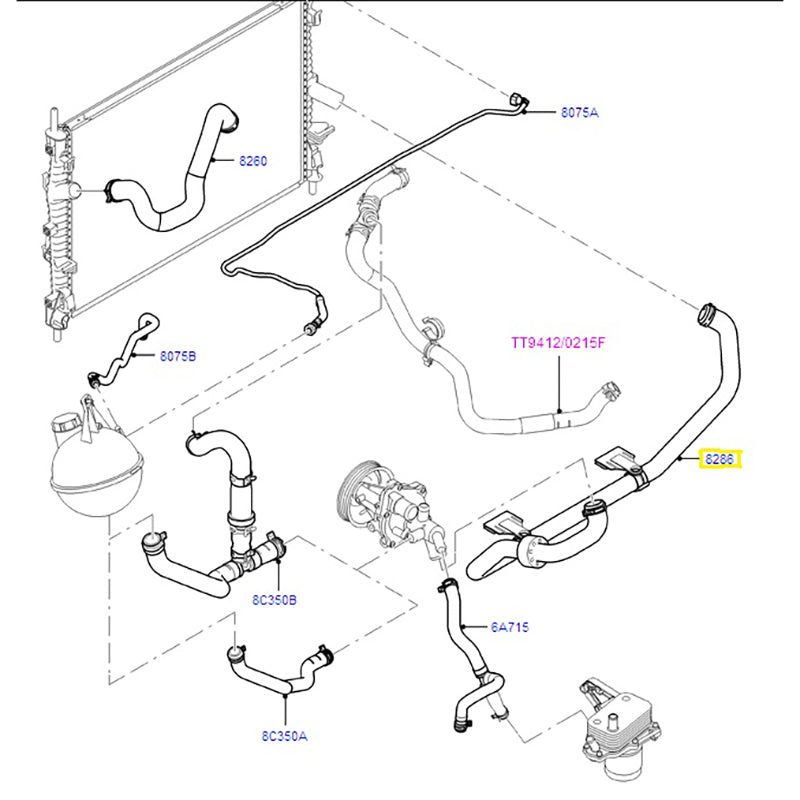 Lower Radiator Hose To Suit Ford Transit VM / VO 2.2L 155PS CC118286AD / 2021463