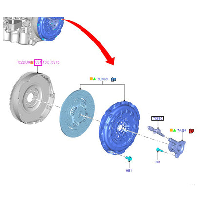 Clutch Slave Cylinder Adaptor / Bleed Tube to suit 2.2L MT82 RWD VM / VO Ford Transit 2032979 / CC117C560DD