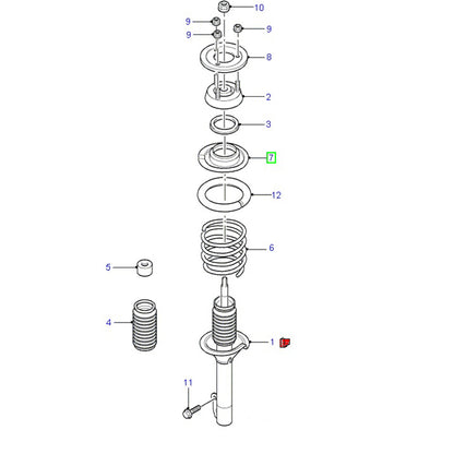 Front Strut Spring / Bearing Plate Assembly to suit VH / VJ Ford Transit YC155A318AA / 4042065