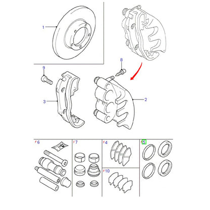 Front Brake Caliper Piston Seal & Boot Kit to suit VH, VJ Ford Transit YC152B107AA / 4055818