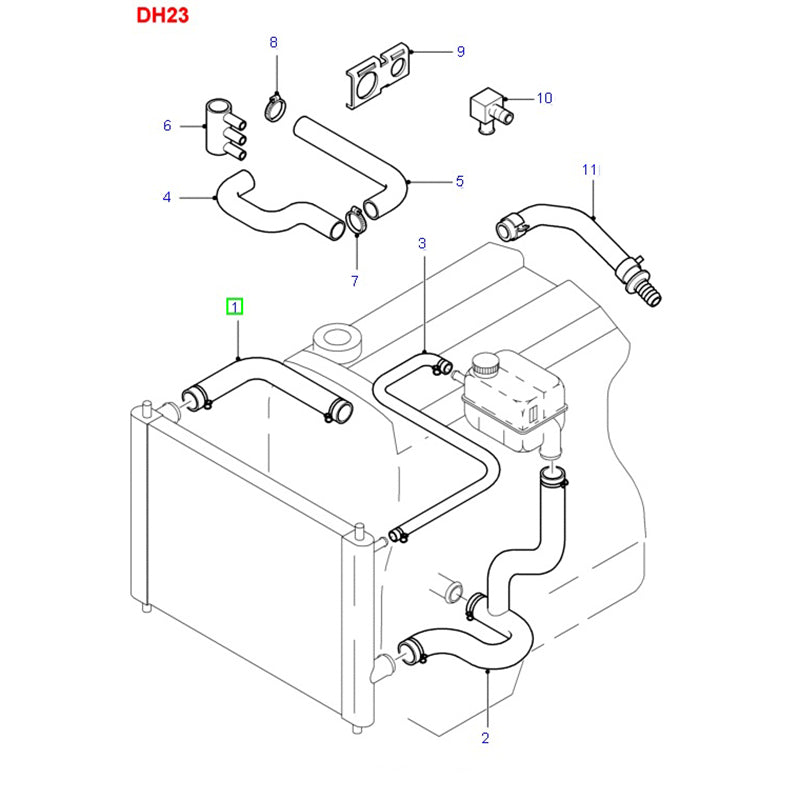 Top Radiator Hose to suit 2.3L 145PS VH / VJ Ford Transit 1C158B274BF / 4347669