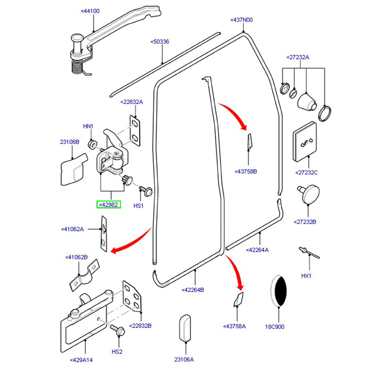 Rear Door Hinge LH Upper 180cm High Door To Suit VH / VJ / VM Ford Transit YC15V42983AK /  1752702