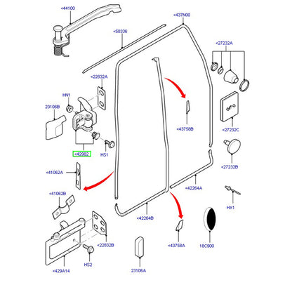 Rear Door Hinge LH Upper 180cm High Door To Suit VH / VJ / VM Ford Transit YC15V42983AK /  1752702