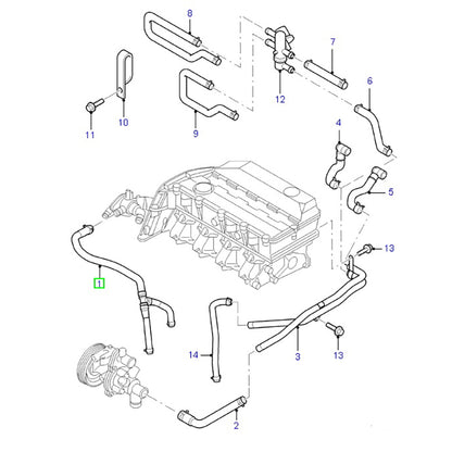 Heater / Radiator Hose to suit VH / VJ 2.4L Ford Transit 2C1118K579FA / 4436448