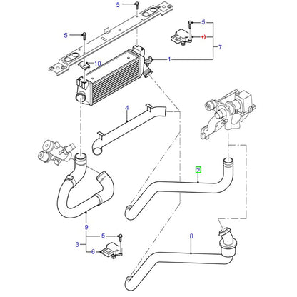 Genuine Turbo to Intercooler Hose to suit 2.4L VH / VJ Ford Transit 2C166K683AA / 4494359