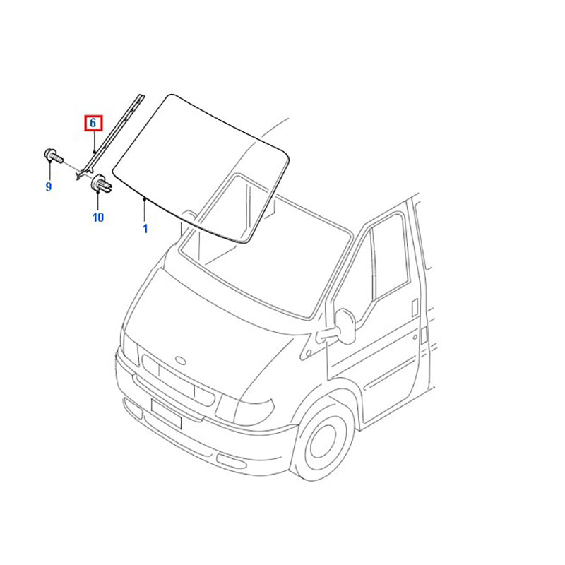 Genuine Drivers Side / Right Hand Screen Moulding / Windscreen Molding to suit VH & VJ Ford Transit Vans YC15V03682AXJALD/ 4621064