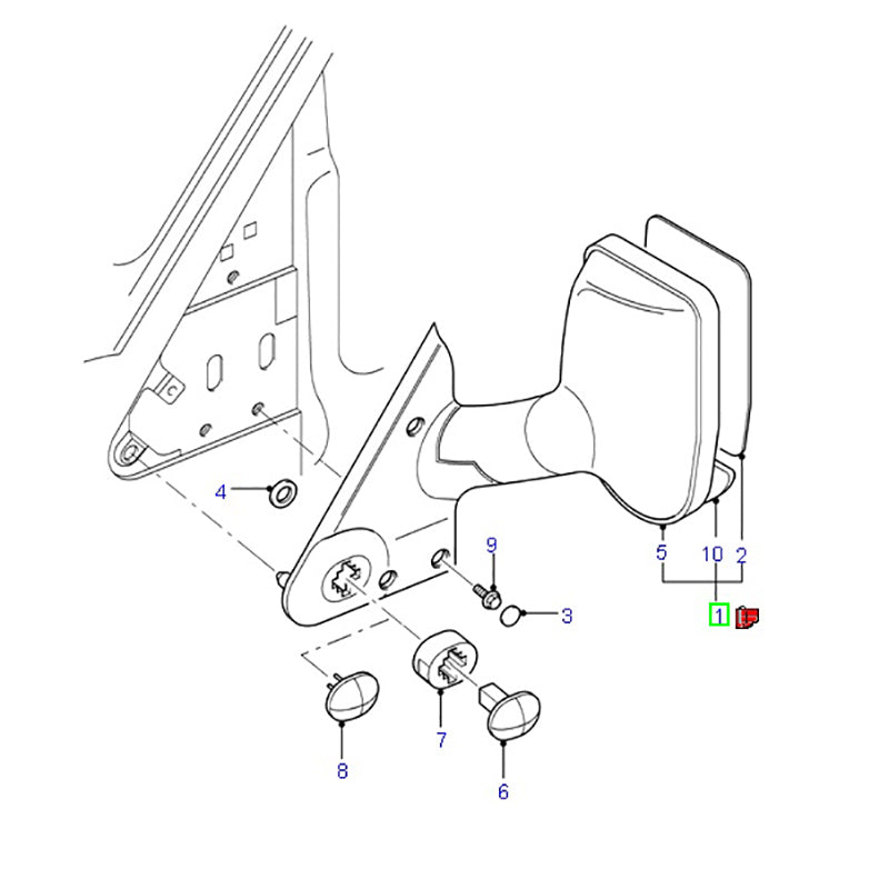 Genuine Complete Door Mirror - LH suit VH / VJ Ford Transit 1C1517683JGYGAX / 4643994