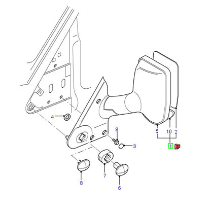 Genuine Complete Door Mirror - LH suit VH / VJ Ford Transit 1C1517683JGYGAX / 4643994