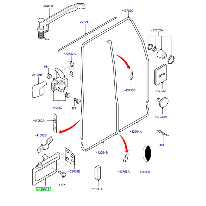 Genuine Right Hand Lower Hinge for 180cm High Door suit VH / VJ / VM YC15V429A14AJ / 4374496