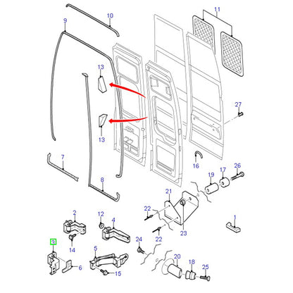 Genuine Right Hand Lower Hinge for 180cm High Door suit VH / VJ / VM YC15V429A14AJ / 4374496