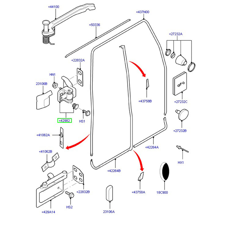 Genuine Ford Hinge Right Hand Upper 270cm High Door To Suit Ford Transit VH / VJ / VM YC15V42982BJ / 4872283