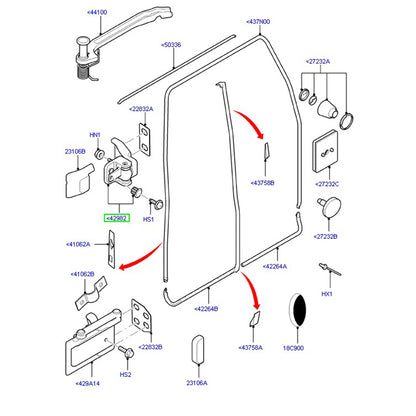 Genuine Ford Hinge Right Hand Upper 270cm High Door To Suit Ford Transit VH / VJ / VM YC15V42982BJ / 4872283