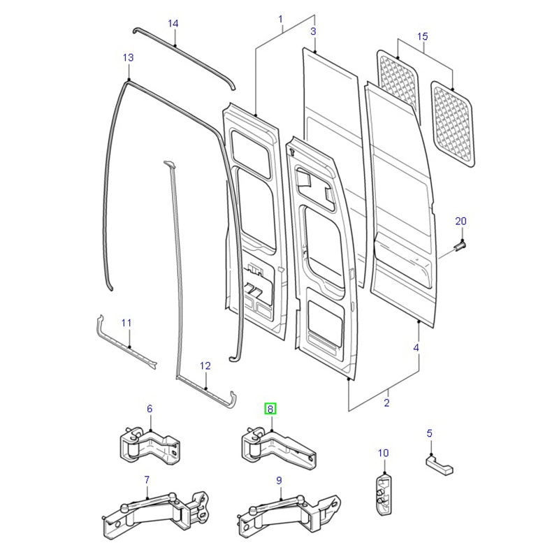 Genuine Ford Hinge Right Hand Upper 270cm High Door To Suit Ford Transit VH / VJ / VM YC15V42982BJ / 4872283