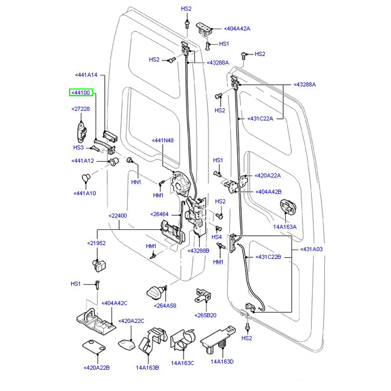 Rear Door Check Strap / Bracket Left Hand suit VH / VJ / VM Ford Transit YC15V44101BE / 4872287