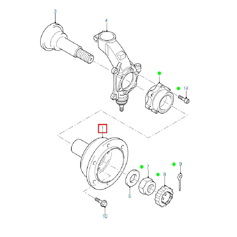 Front Hub Assembly / Drive Flange - Normal Load DRW to suit VM Ford Transit 6C111104BC / 4878361