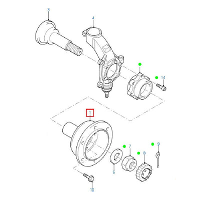 Front Hub Assembly / Drive Flange - Normal Load DRW to suit VM Ford Transit 6C111104BC / 4878361