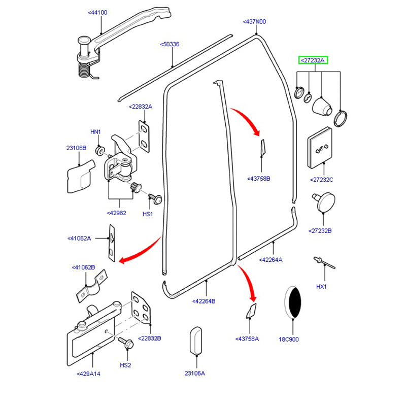 Rear Door Magnetic Bump Stop 256 Deg Check Arms to suit VM Ford Transit 4C1VV27232AD / 4981946