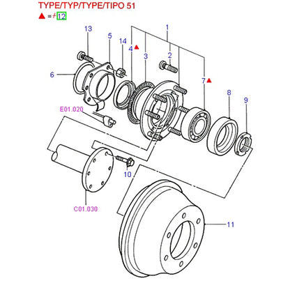 Rear Hub Bearing to suit VG Ford Transit 92VX1A049BA / 5025901