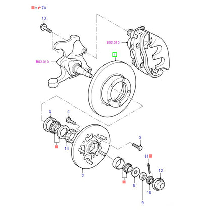 Genuine Front Brake Disk 254mm suits VG Ford Transit 14" Wheels 95VX1125AA / 5029815