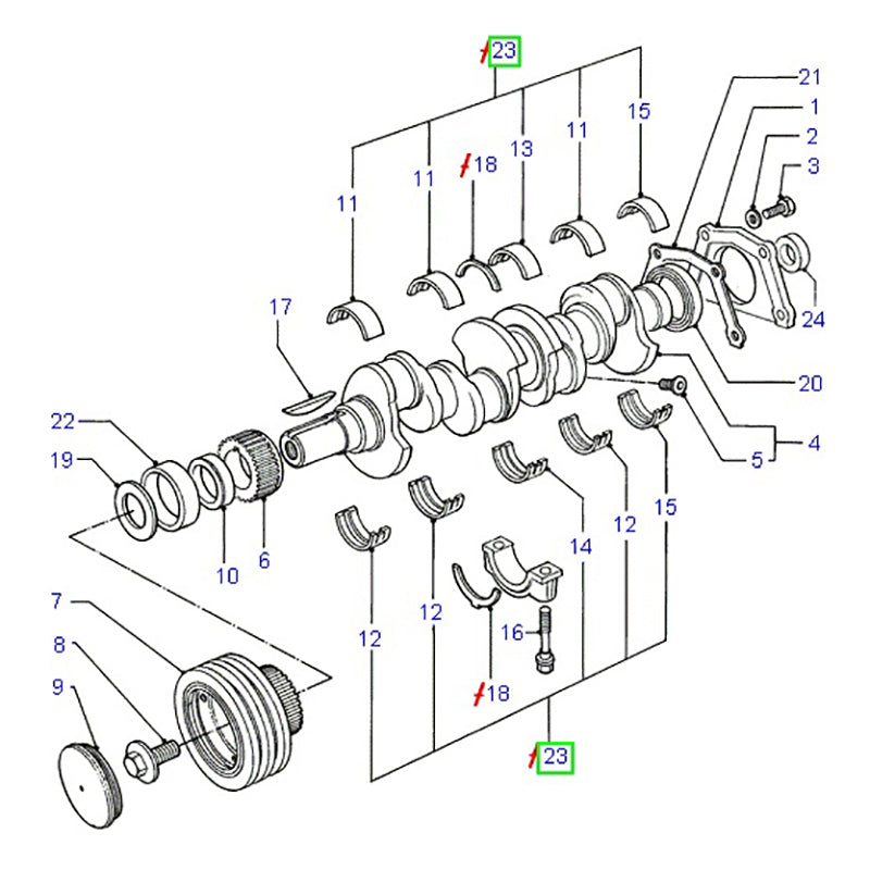 Crank Main Bearing - Standard To Suit Ford Transit VG 844F6K371BB / 6146009