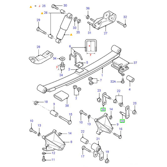 Rear Spring Rear Shackle Assy to suit VG Ford Transit 92VB5713AA / 6197440