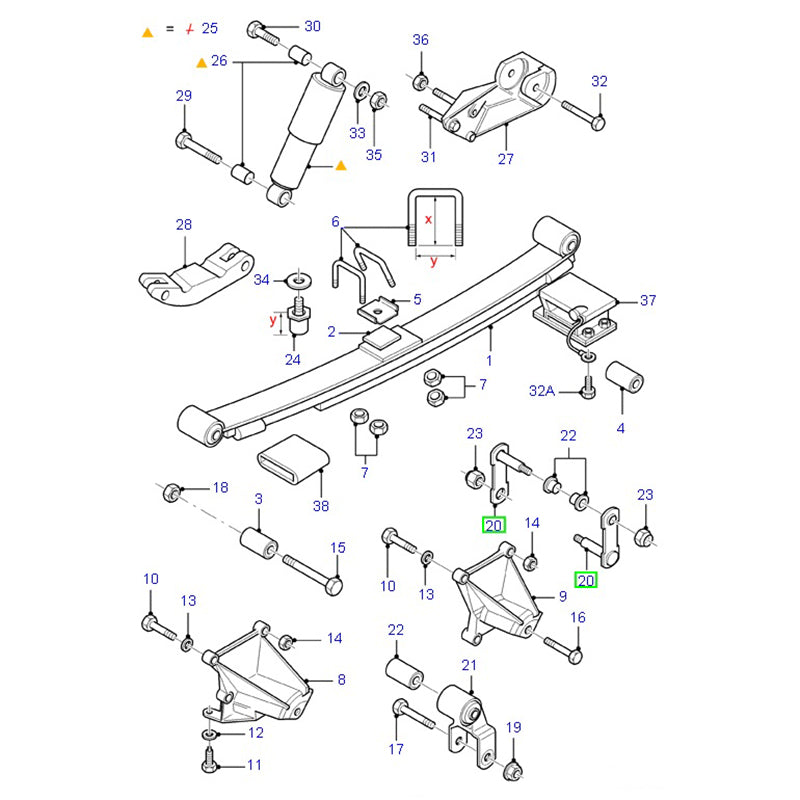 Rear Spring Rear Shackle Assy to suit VG Ford Transit 92VB5713AA / 6197440