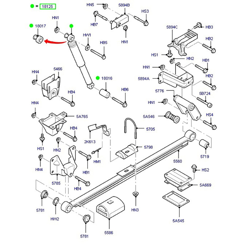 Rear Shock Absorber to suit Cab Chassis VM Ford Transit 6C1118080AC / 1485419