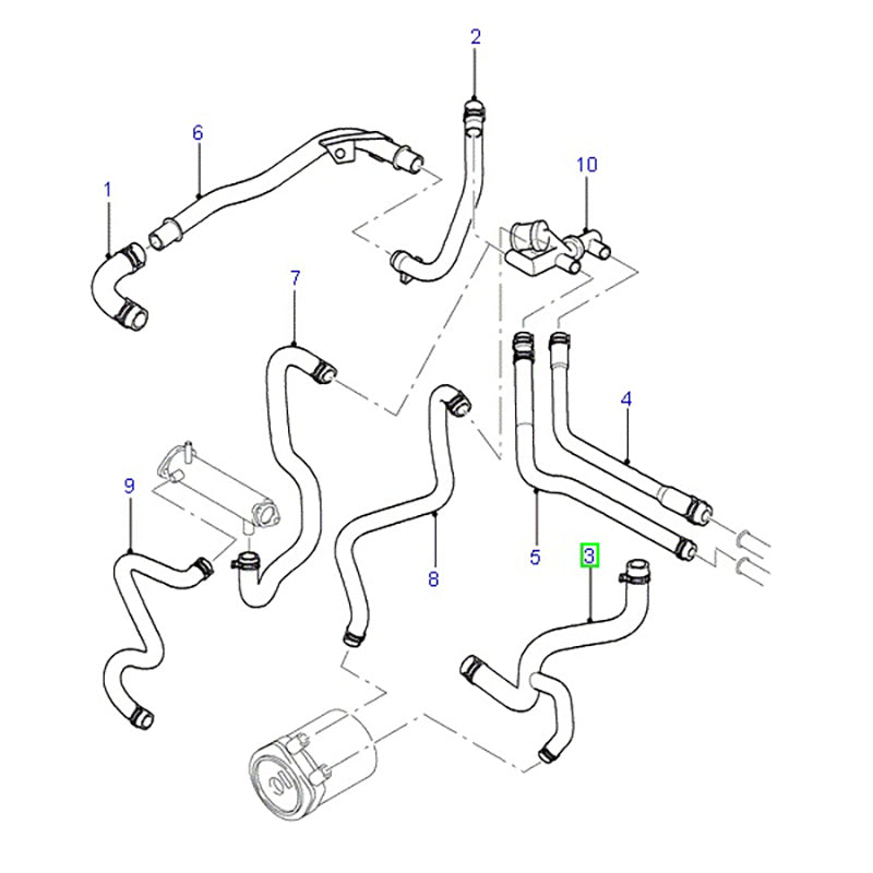 Heater / Radiator Hose to suit 85HP VH Ford Transit 95VB8K289CE / 7221012