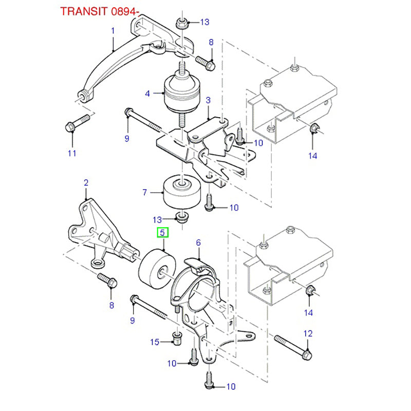 Left Hand Engine Mount / Insulator Assy to suit 2.0L VG Ford Transit 95VB6032CE / 7240358