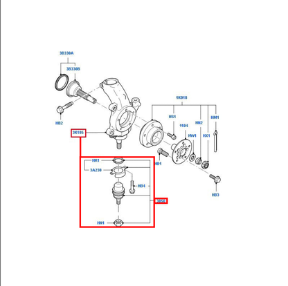 Genuine Right Hand Front Knuckle Assembly (including lower ball joint assembly) Normal Load to suit VM Ford Transit 6C113K185AE/ 1688836