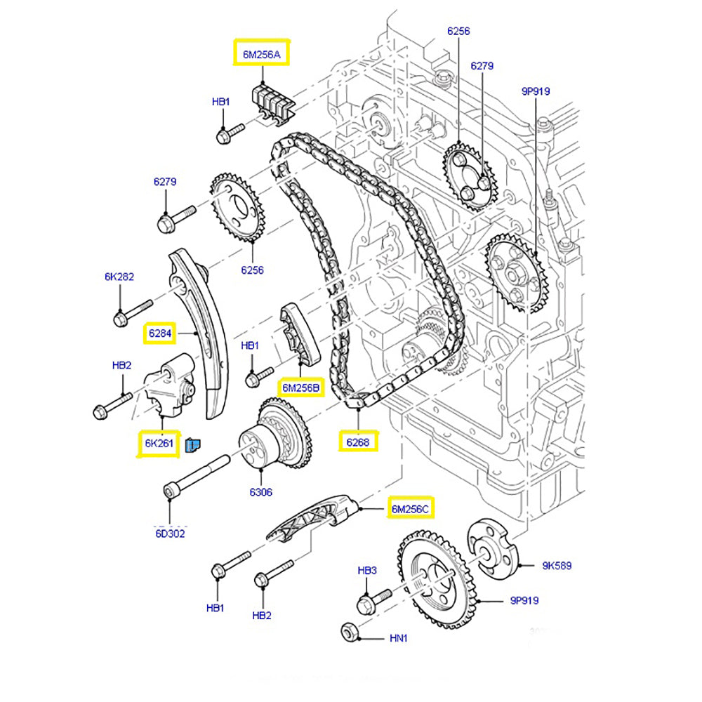 Genuine Timing Chain Kit to suit Ford Transit Van MK7 / VM 2.4L 2006 - 2013*