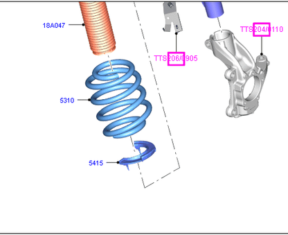 Coil Spring, Cap Plate Upper VN / VO Ford Transit BK315414AD / 1862285