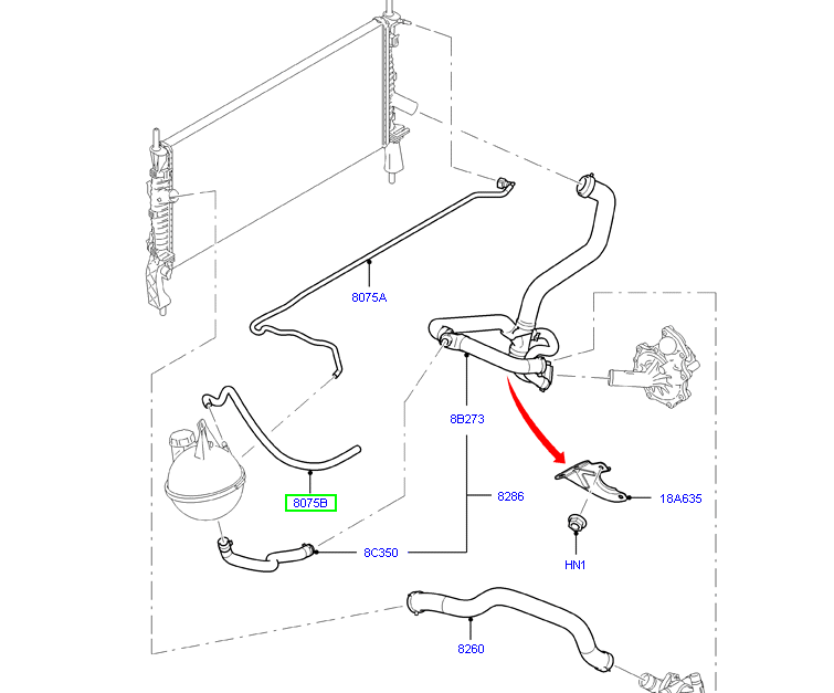 *Coolant tube/pipe to suit VM Ford Transit CC118K012BB / 1735922