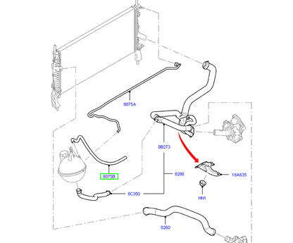 *Coolant tube/pipe to suit VM Ford Transit CC118K012BB / 1735922